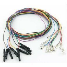 EEG Leads 24-lead DIN/PIN Style, 24 Wires Pack, Brand Quality Din 1.5mm Colorful EEG Cable Silver Plated Cap Electrode