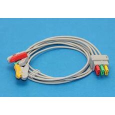 ECG Cable 3 Leads Clip 545327 HEL for Datex Ohmeda, GE Pro1000, Cardiocap, ASP connector