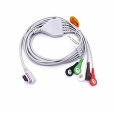 Compatible GE Seer Light holter Cable One piece 5 leads  or 10 lead,GE 24 hour dynamic Holter cable 5 or 10 leads, Snap End AHA use