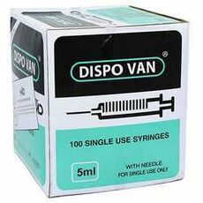 Dispo Van 5ml Syringe with Needle (1'' x 22/23/24G)