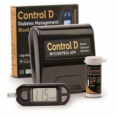 Control D Glucometer Machine with 10 Test Strips