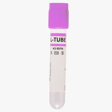 Levram L-TUBE DC Non Vacuum Blood Collection Tube - EDTA K2 Haematology - Lavender (Box of 100)