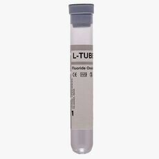 Levram L-TUBE SC Non Vacuum Blood Collection Tube - Sodium Fluoride - Grey (Box of 100)