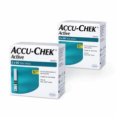 Accu Chek Active Glucometer Test Strips - 100 Strips (Pack of 2, Multicolor)