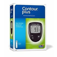 ContourPlus Blood Glucose Monitoring System Glucometer with 25 Free Strips(Multicolour)