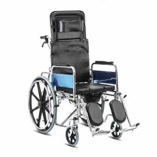 KosmoCare Premium Recliner Commode Wheelchair with Soft U-Cut Seat