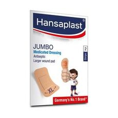 Hansaplast Medicated Antiseptic Jumbo Band Aid Dressing (Pack of 2)