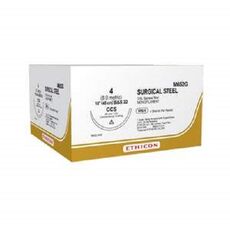 Ethicon Ethisteel Stainless Steel Sutures USP 1, 1/2 Circle Taper Cut V-37 - M660G - Box of 12