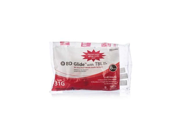 BD Glide with TBL Diabetic Syring - U40 ,Box of 100