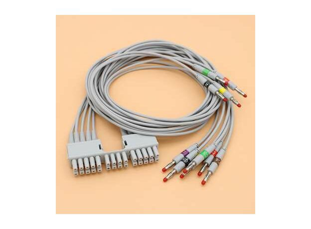 Holter ECG EKG 10 lead cable and electrode lead wire for MORTARA ELI 150C 230 250C 280 350 monitor,IEC 4.0 banana plug end