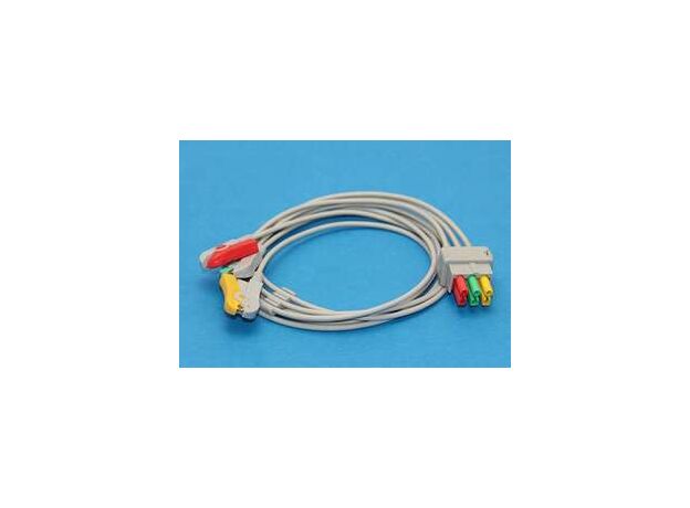 ECG Cable 3 Leads Clip 545327 HEL for Datex Ohmeda, GE Pro1000, Cardiocap, ASP connector