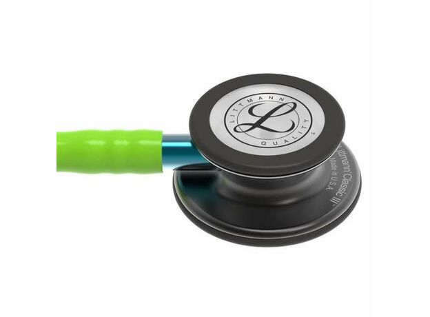 Littmann Classic 3 Monitoring Stethoscope Smoke with Lime Green Blue Stem 5875