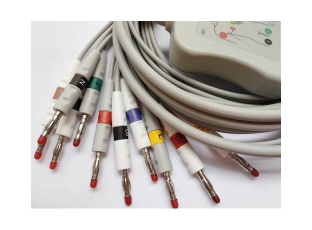 Nihon Kohden Compatible ecg/ekg cable 10 leads banana end IEC standard,for ECG-1250,ECG-1350, ECG-9101/9130/9132/9620