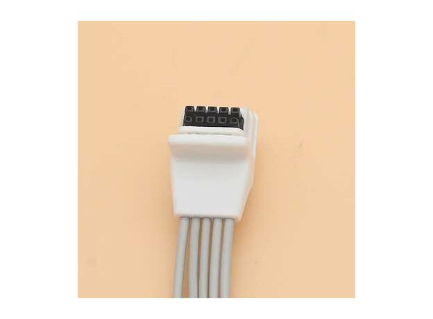 Compatible with Mortara H3 Holter Recorder ECG Cable,5 lead snap ECG AHA leadwire.