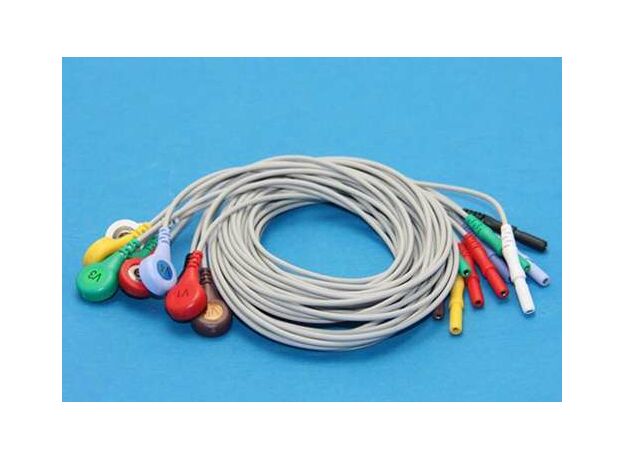 Din 1.5 style holter ecg cable 10-lead