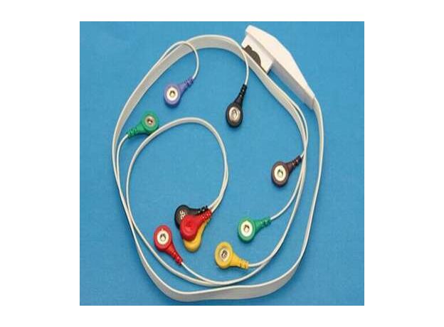 Holter cable Mortara and Quinton Compatible for H12   12 Channel Telemetry ECG Holter Cable with 10 Leadwires,  snaps end