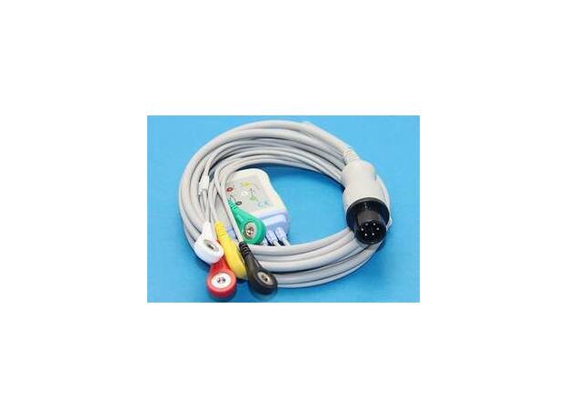 Patient Monitor ECG Cable 5 Leads Snap End for Zoll, Criticare, Nellcor, Mindray, Edan, etc