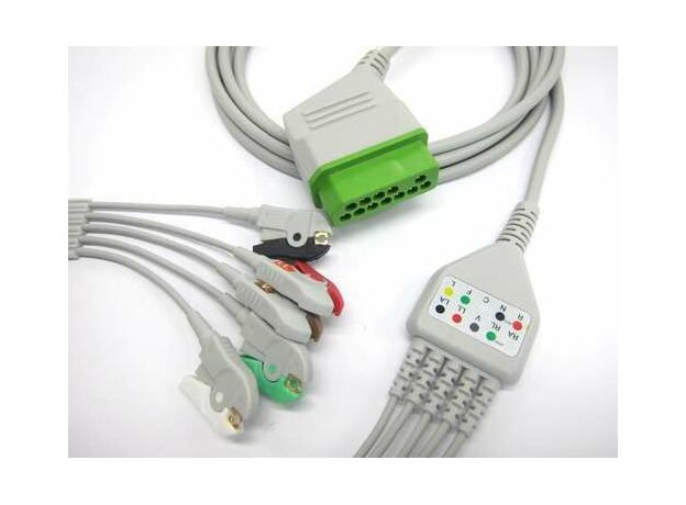 NIHON KOHDEN 5leads CLIP ECG cable for nihon kohden BSM2301,BSM-5100 patient monitor