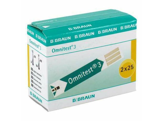 B Braun Omnitest Test Strips, 25 Count (White)