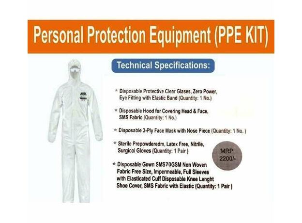 Personal Protection Equipment (PPE Kit ) for Corona virus safety (80GSM)