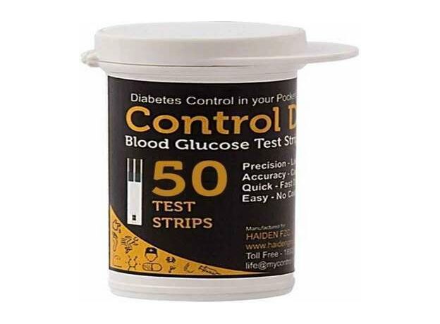 Control D Blood Glucose Test Strips- Pack of 50