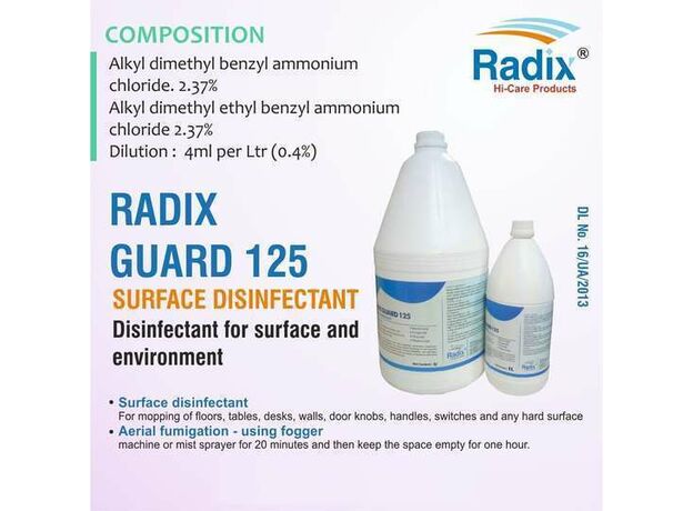 Surface and Aerial disinfectant Radix Guard 125 (1Ltr.) for aerial Fumigation