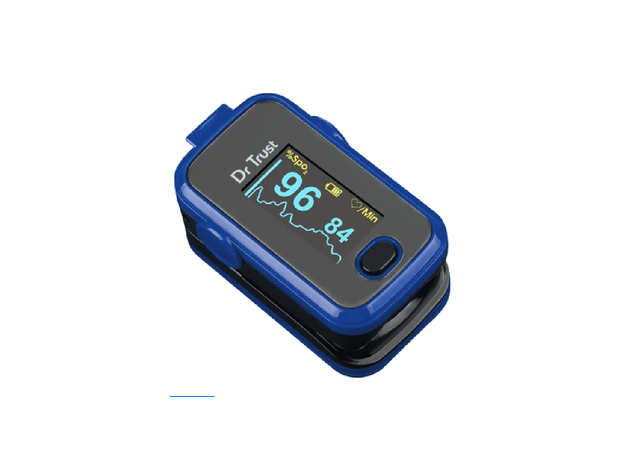 Dr Trust 207 USA Signature Finger Tip Pulse Oximeter, Blue