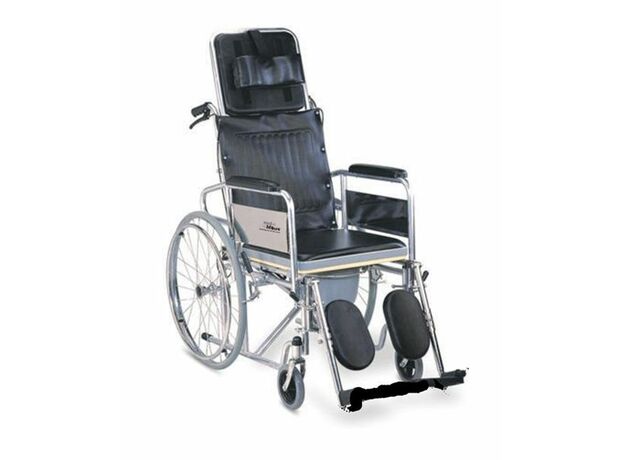Reclining Wheelchair with Commode (Seat Lift)