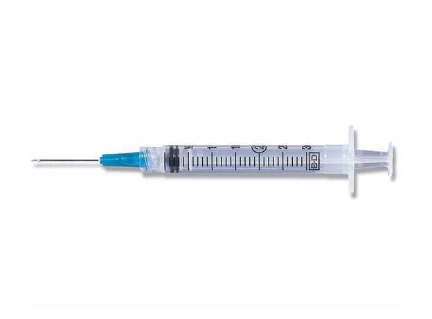 Becton Dickinson (BD) Luer Lock Syringe With Needle 3ml Box of 100