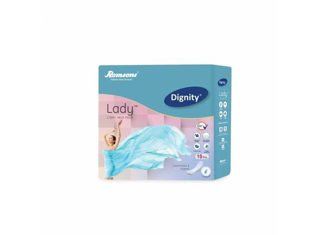 Dignity Lady Light Incontinence Pads, 10 Pads/Pack