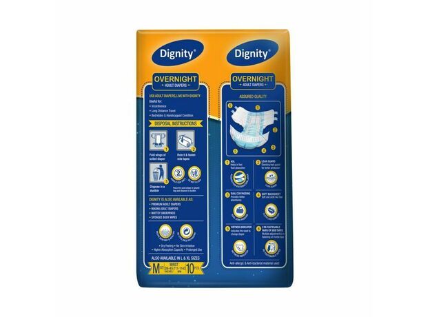 Romsons Dignity Overnight Adult Diapers - 10 Pcs/Pack