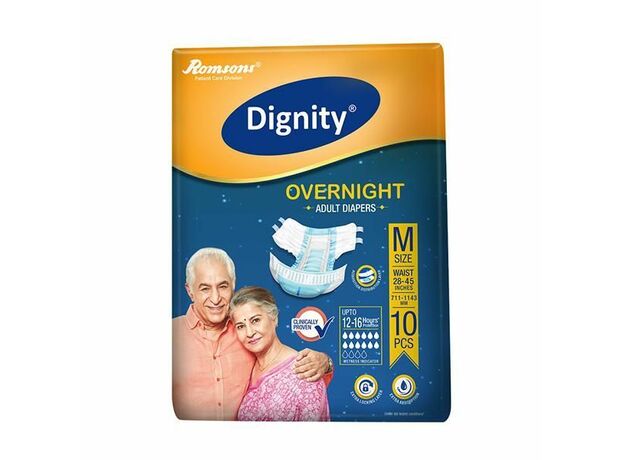 Romsons Dignity Overnight Adult Diapers - 10 Pcs/Pack