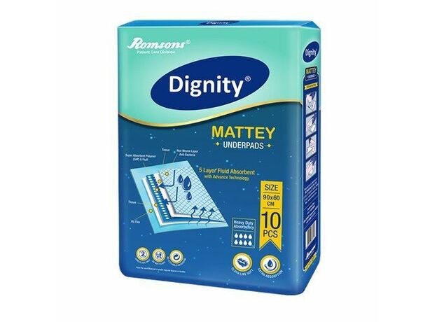 Dignity Mattey Disposable Underpads, 60x90 CM, 10 Pcs/Pack