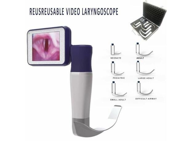 Hygeia Reusable Video Laryngoscope with 3  blades