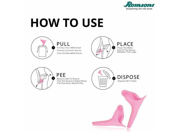 Romsons WEE Smart, Female Urination Device, Pack Of 1, 20 Pcs