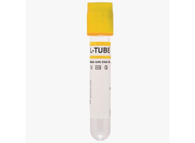 Levram L-TUBE DC Clot Activator Tube with Gel - Yellow (Box of 100)