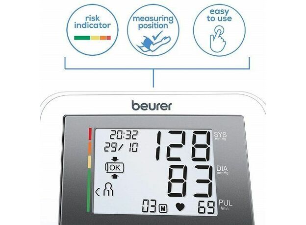 Beurer 658.18 BM 27, Universal Sleeve Seal for Large arms Upper Arm Blood Pressure Monitor (White)