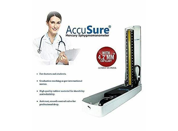 AccuSure Hg Professional Sphygmomanometer with Upper Arm Cuff BP Monitoring Machine (4.2 mm) with stetoscope