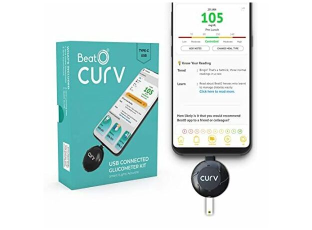 Beato Curv Glucometer with 10 Strips and 10 Lancets