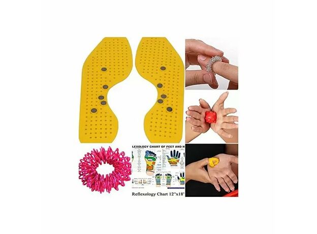 Perfect Magnets - Magnetic and Acupressure Sole with Power Ball Thumb Su-Jok Ring and Reflexology Chart