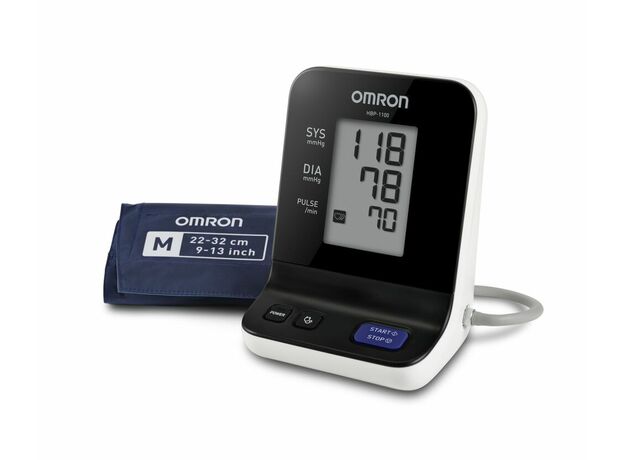 Omron  HBP-1100 BP Monitor, (White/Silver)