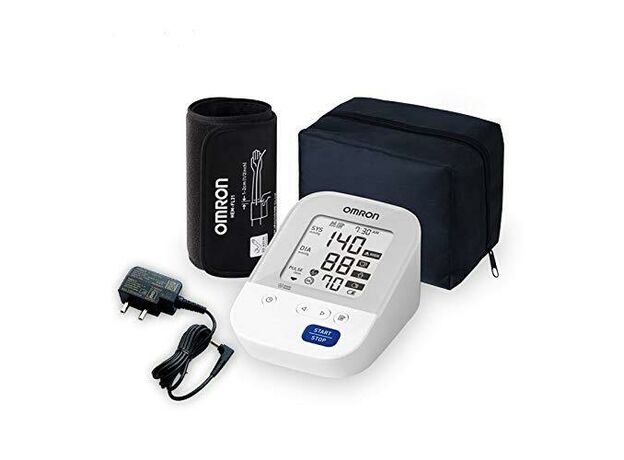 Omron HEM 7156A Digital Blood Pressure Monitor (Adapter Included) with 360° Accuracy Intelli Wrap Cuff for All Arm Sizes (White)