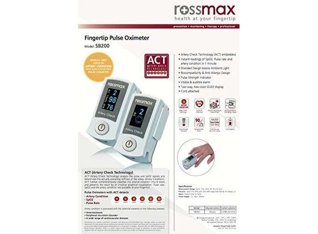 Rossmax SB200 Finger Tip Pulse Oximeter
