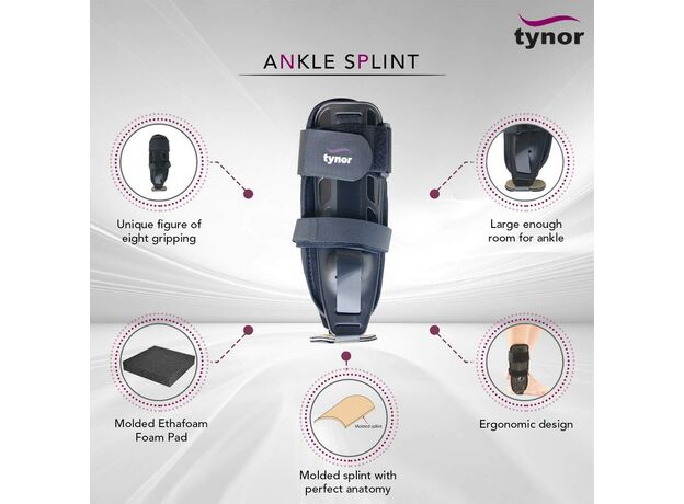 Tynor Ankle Splint (Immobilization, Support, Comfortable)-Universal Size