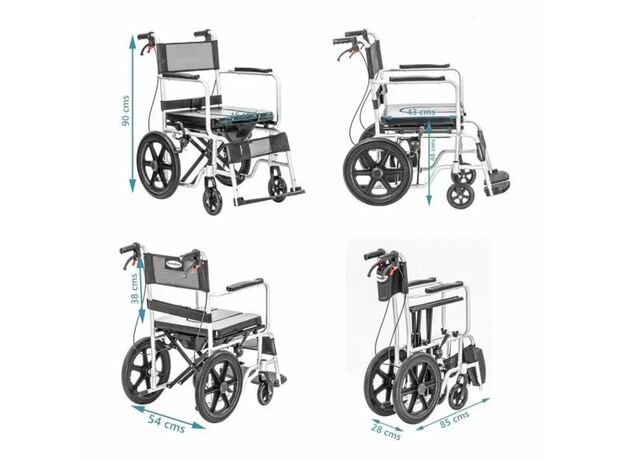 KosmoCare Excel Folding Wheelchair Multipurpose