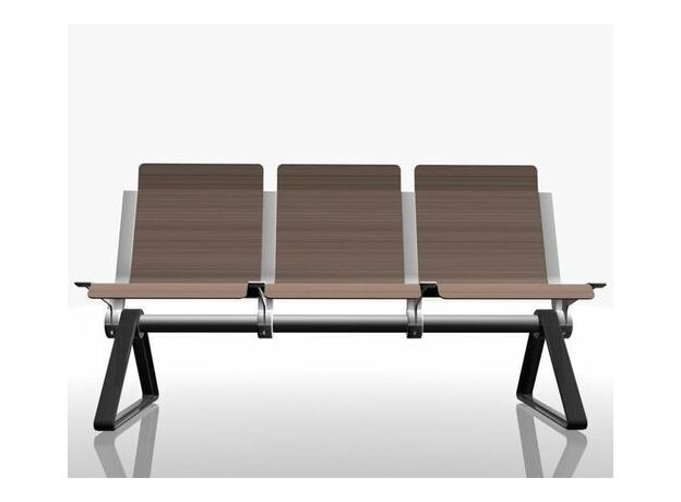 3 Seater Hospital Waiting Chair, (Wooden & Metal)