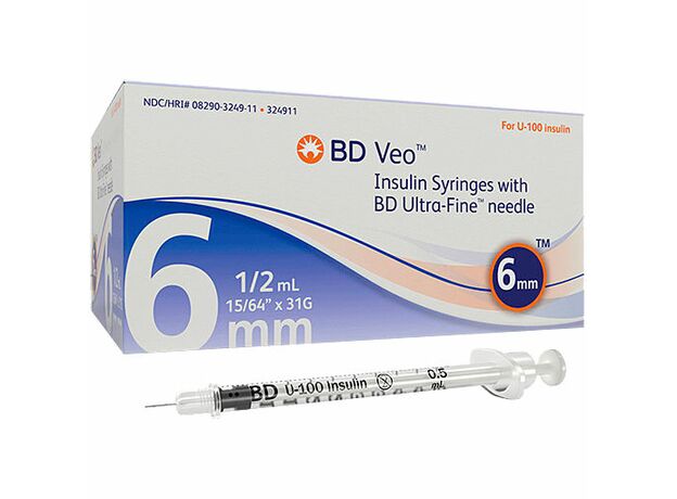 BD U-100 Insulin Syringes with 6mm x 31G Ultra-Fine needle
