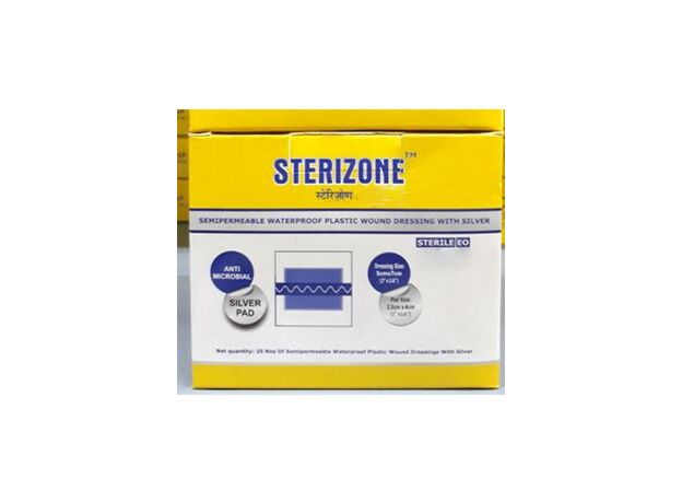 Dynamic Sterizone Plastic Post Operative Wound Dressing with Silver Pad ST-91 - 9 cm X 25 cm