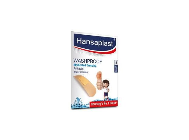 Hansaplast Medicated Washproof Band Aid Dressing (Pack of 8)