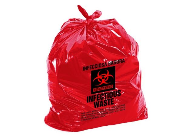 Large 20 Kg Clinical Waste Bag, Red Colour